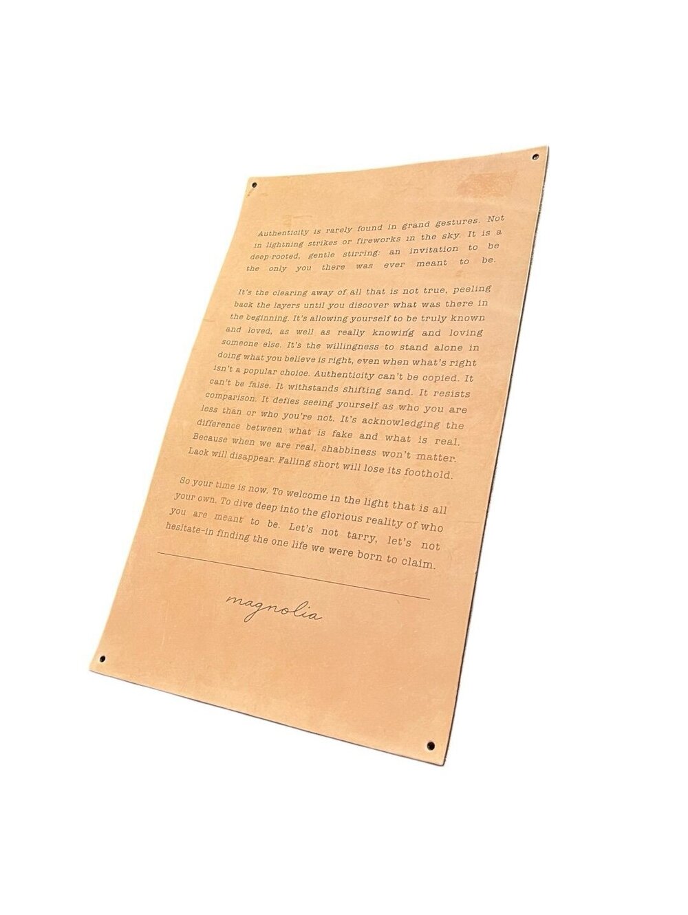 Magnolia Authenticity Leather Sign - Picture 3 of 6